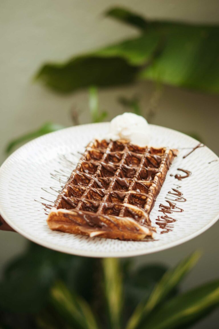 gaufre avec chocolat fondant